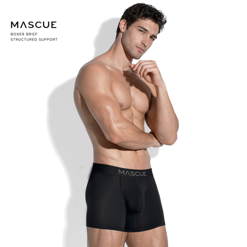 MASCUE Boxer Brief [Black] - Big Pouch U-Shaped 3D กางเกงในผู้ชาย เป้าลึก ผ้าเป้าชั้นเดียวระบายอากาศดี ลดเสียดสี