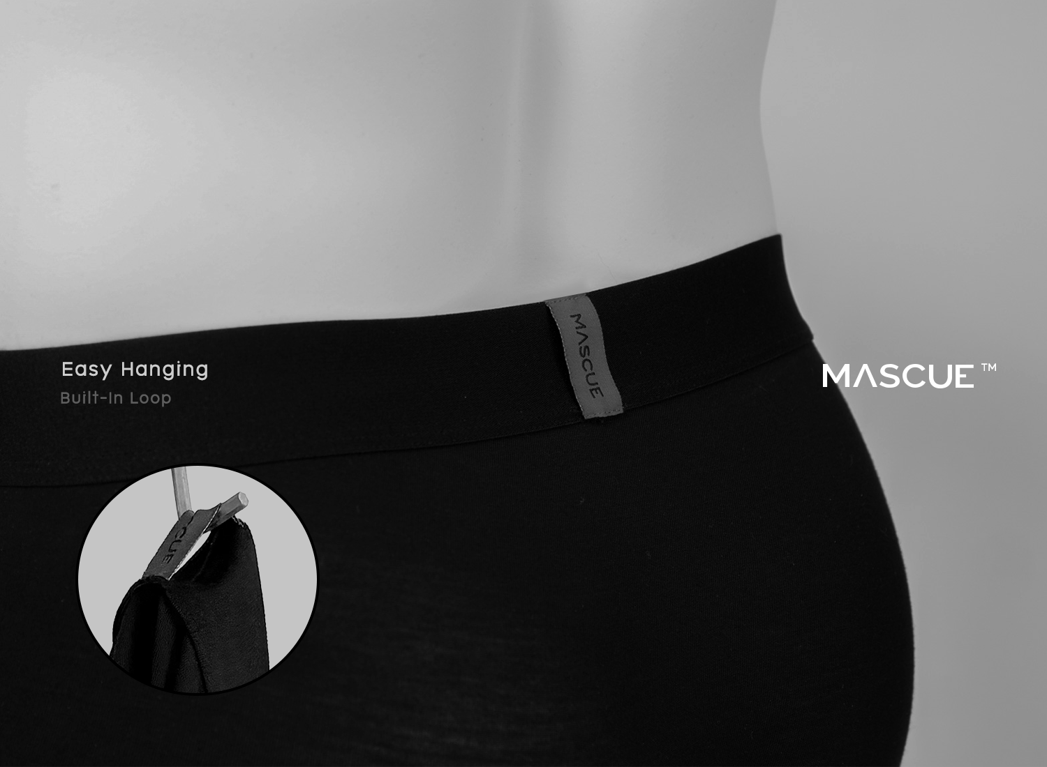 MASCUE Boxer Brief [Black] - Big Pouch U-Shaped 3D กางเกงในผู้ชาย เป้าลึก ผ้าเป้าชั้นเดียวระบายอากาศดี ลดเสียดสี