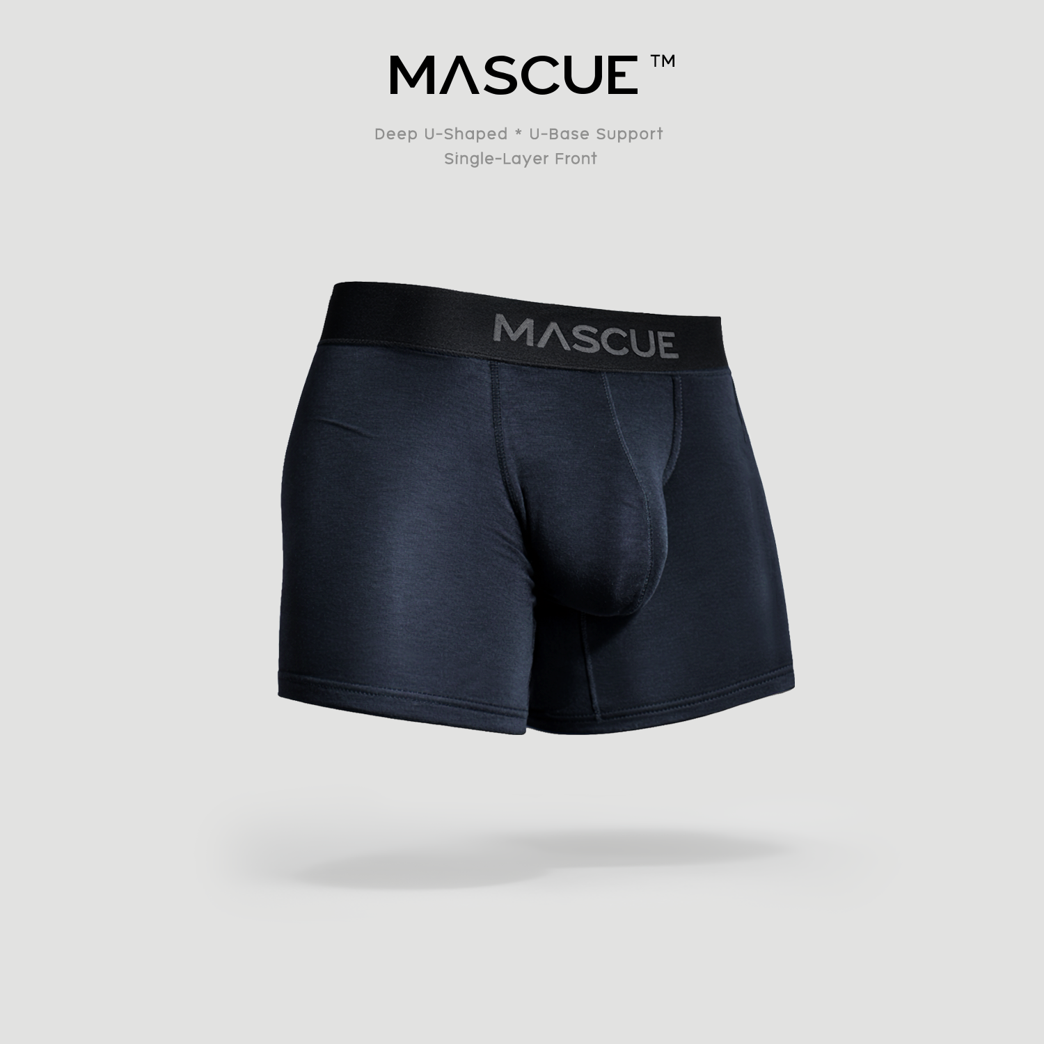 MASCUE Boxer Brief [Navy] - Big Pouch U-Shaped 3D กางเกงในผู้ชาย เป้าลึก ผ้าเป้าชั้นเดียวระบายอากาศดี ลดเสียดสี