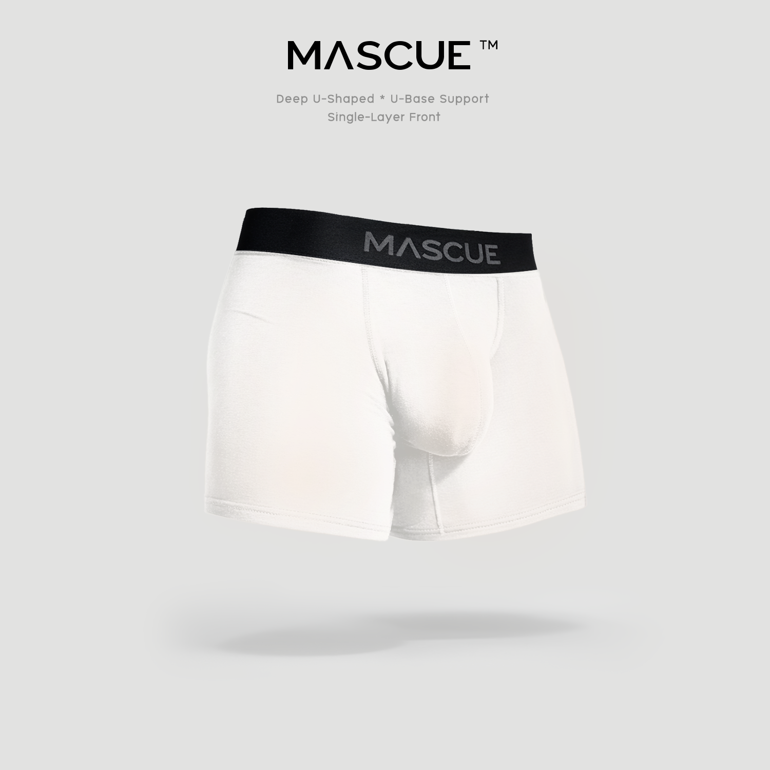 MASCUE Boxer Brief [White] - Big Pouch U-Shaped 3D กางเกงในผู้ชาย เป้าลึก ผ้าเป้าชั้นเดียวระบายอากาศดี ลดเสียดสี